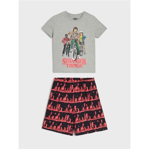 Sinsay - Piżama dwuczęściowa z domieszką wiskozy Stranger Things - szary ze sklepu Sinsay w kategorii Piżamy dziecięce - zdjęcie 186665371