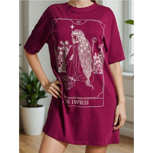 Sinsay - Bawełniana koszula nocna - czerwony ze sklepu Sinsay w kategorii Koszule nocne - zdjęcie 186665431