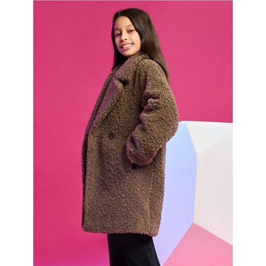 Sinsay - Płaszcz teddy - beżowy ze sklepu Sinsay w kategorii Płaszcze dziewczęce - zdjęcie 186665681