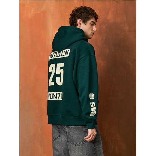 Sinsay - Bluza z kapturem - zielony ze sklepu Sinsay w kategorii Bluzy męskie - zdjęcie 186665713