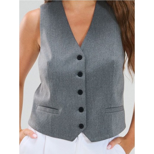 Sinsay - Kamizelka garniturowa smart casual - szary ze sklepu Sinsay w kategorii Kamizelki damskie - zdjęcie 186665804