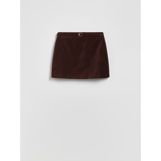 Reserved - Spódnica z ozdobnym paskiem - ciemnobrązowy ze sklepu Reserved w kategorii Spódnice - zdjęcie 186666072