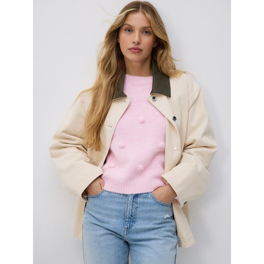 Reserved - Sweter z ozdobnymi aplikacjami - różowy Reserved M Reserved