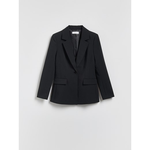 Reserved - Taliowana marynarka - czarny ze sklepu Reserved w kategorii Kurtki damskie - zdjęcie 186666211