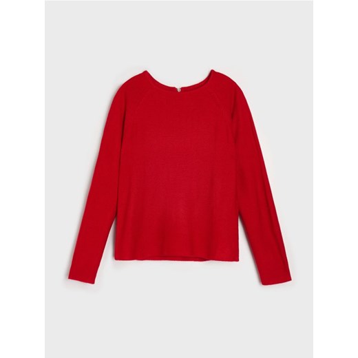 Sinsay - Sweter z zamkiem z tyłu - czerwony - id: 348FJ-33X - marki Sinsay - 186667700 Sinsay - Sweter z zamkiem z tyłu - czerwony ze sklepu Sinsay w kategorii Swetry damskie - zdjęcie 186667700