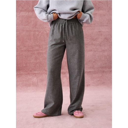 Sinsay - Spodnie wide leg - szary ze sklepu Sinsay w kategorii Spodnie damskie - zdjęcie 186667802