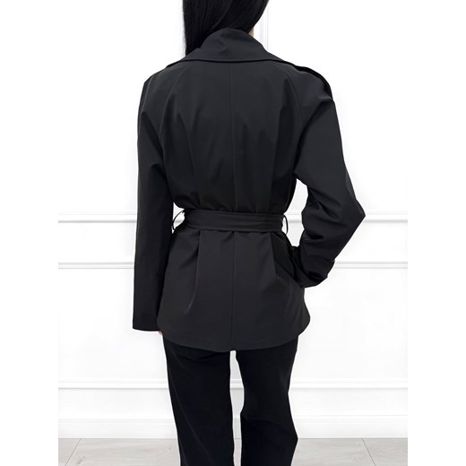 Czarny Krótki Trencz Modnakiecka.pl 36 ModnaKiecka.pl