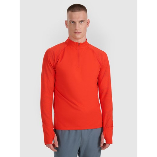 Męska bluza do biegania 4F 4FWAW25TFSWM576 - czerwona ze sklepu Sportstylestory.com w kategorii Bluzy męskie - zdjęcie 186668472
