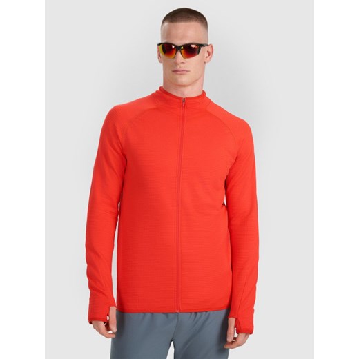 Męska bluza do biegania 4F 4FWAW25TFSWM575 - czerwona ze sklepu Sportstylestory.com w kategorii Bluzy męskie - zdjęcie 186668514