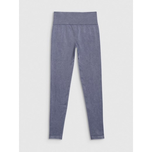 Damskie legginsy do jogi i pilatesu 4F 4FWAW25TFTIF407 - niebieskie ze sklepu Sportstylestory.com w kategorii Spodnie damskie - zdjęcie 186668600