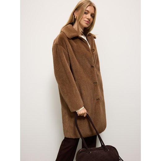 Mohito - Płaszcz oversize - brązowy ze sklepu Mohito w kategorii Płaszcze damskie - zdjęcie 186668841