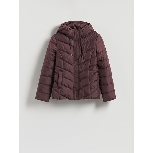 Reserved - Pikowana kurtka z kapturem - mahoniowy ze sklepu Reserved w kategorii Kurtki damskie - zdjęcie 186668920