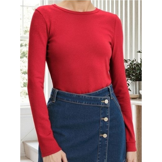 Sinsay - Body z długimi rękawami - czerwony ze sklepu Sinsay w kategorii Body damskie - zdjęcie 186669140