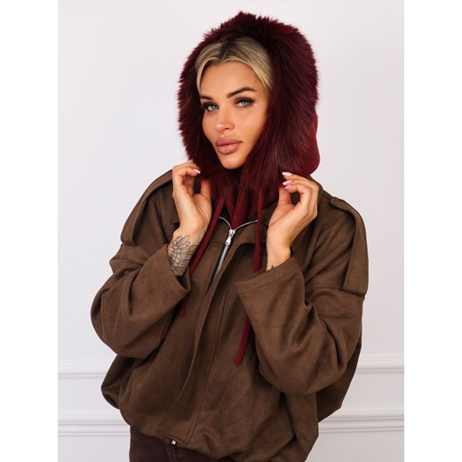 KOMIN/KAPTUR Z FUTERKIEM I ŚCIAGACZAMI- BORDOWY ze sklepu olika.com.pl w kategorii Szaliki i chusty damskie - zdjęcie 186669370