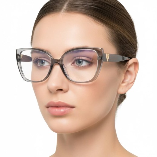 Damskie okulary zerówki z filtrem Blue Light POL-BLF-985KA szare ze sklepu Stylion w kategorii Okulary zerówki damskie - zdjęcie 186669520