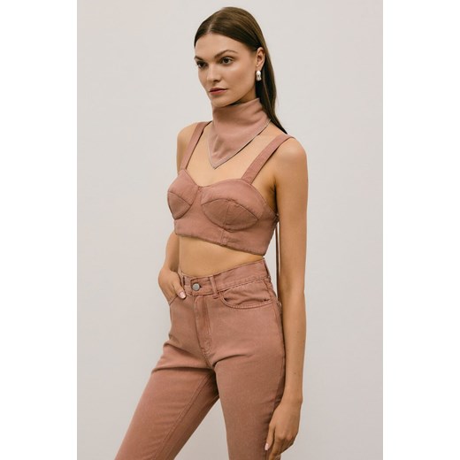 TOP AMOUR POWDER PINK DENIM - id: 7509 - marki Jemiol - 186670011 TOP AMOUR POWDER PINK DENIM ze sklepu Jemiol w kategorii Bluzki damskie - zdjęcie 186670011
