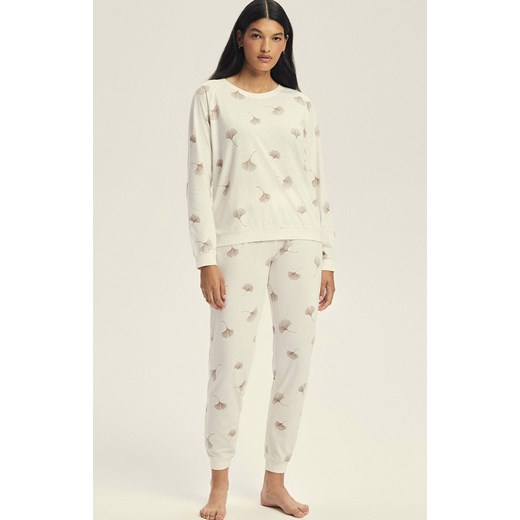 Esotiq bawełniana piżama damska Cervia 43833-01X, Kolor kremowy-wzór, Rozmiar L, Esotiq ze sklepu Primodo w kategorii Piżamy damskie - zdjęcie 186671193