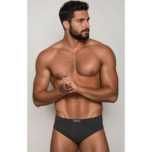 Slipy męskie gładkie czarne z czystej bawełny Kappa K1103, Kolor czarny, Rozmiar S, Kappa ze sklepu Intymna w kategorii Majtki męskie - zdjęcie 186671372