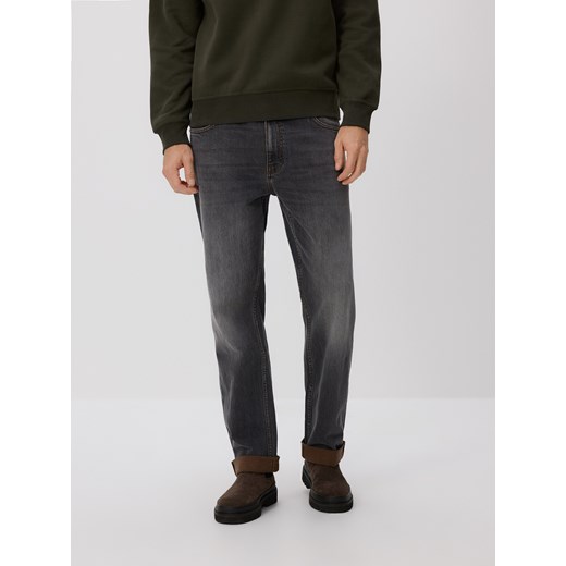 Reserved - Jeansy straight z efektem sprania - czarny ze sklepu Reserved w kategorii Jeansy męskie - zdjęcie 186672744