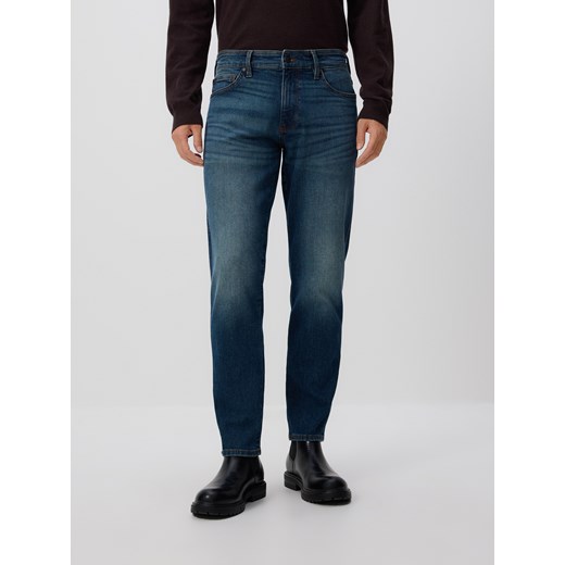 Reserved - Jeansy slim z efektem sprania - indigo jeans ze sklepu Reserved w kategorii Jeansy męskie - zdjęcie 186672771