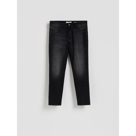 Reserved - Jeansy slim z efektem sprania - szary ze sklepu Reserved w kategorii Jeansy męskie - zdjęcie 186672781