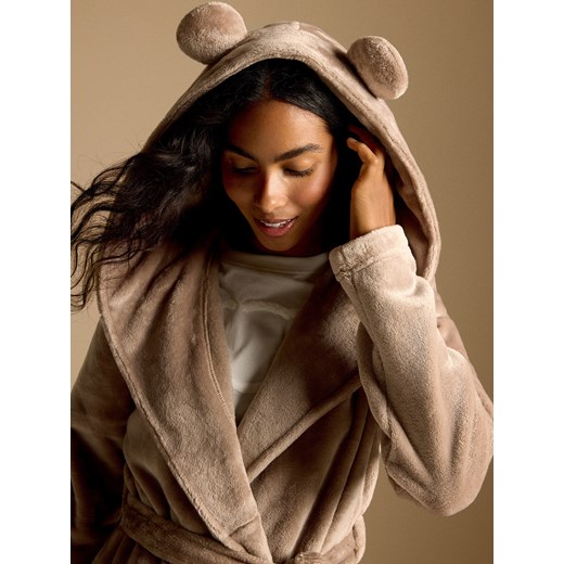 Reserved - Szlafrok z paskiem - jasnoszary - id: 226EY-09X - marki Reserved - 186672831 Reserved - Szlafrok z paskiem - jasnoszary ze sklepu Reserved w kategorii Szlafroki damskie - zdjęcie 186672831