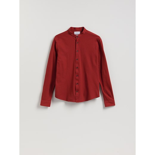 Reserved - Koszula super slim z bawełny egipskiej - karminowy ze sklepu Reserved w kategorii Koszule męskie - zdjęcie 186673023