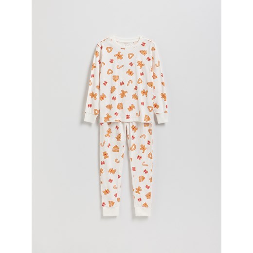 Reserved - Świąteczna piżama - złamana biel ze sklepu Reserved w kategorii Piżamy dziecięce - zdjęcie 186673190