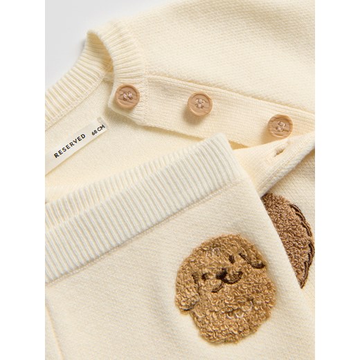 Reserved - Dzianinowy komplet z wiskozą - złamana biel Reserved 80 (9-12 m.) Reserved