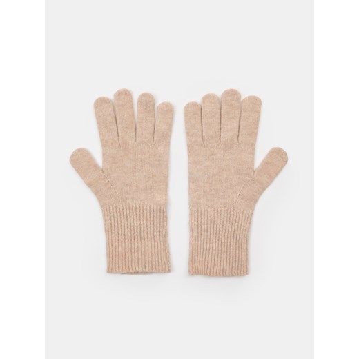 Sinsay - Rękawiczki z domieszką wełny - beżowy Sinsay One Size Sinsay