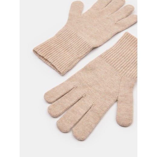 Sinsay - Rękawiczki z domieszką wełny - beżowy Sinsay One Size Sinsay