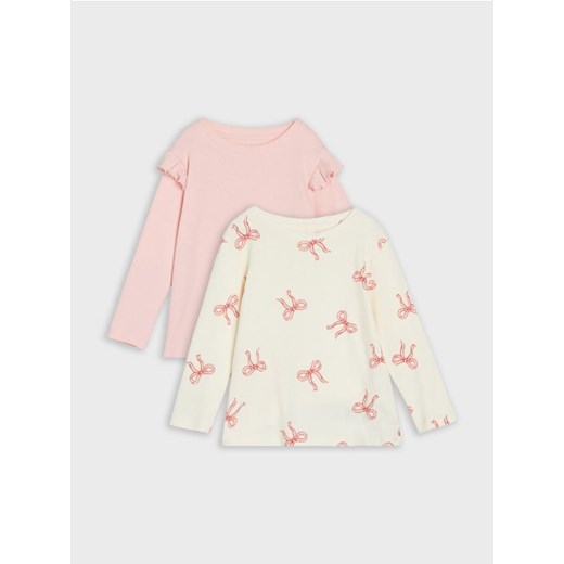 Sinsay - Koszulki z długimi rękawami 2 pack - kremowy - id: 124FT-01X - marki Sinsay - 186674173 Sinsay - Koszulki z długimi rękawami 2 pack - kremowy ze sklepu Sinsay w kategorii Kaftaniki i bluzki - zdjęcie 186674173