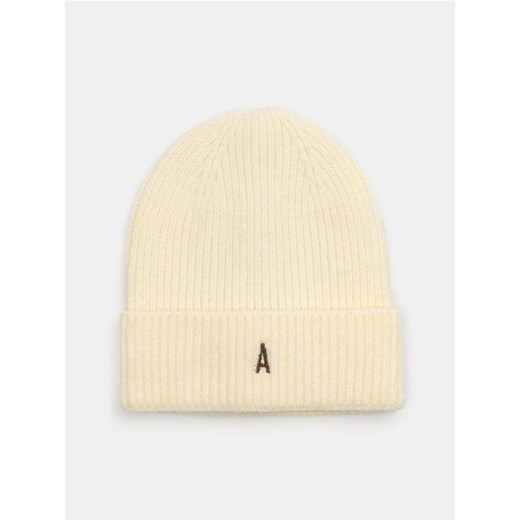 Sinsay - Prążkowana czapka beanie - kremowy ze sklepu Sinsay w kategorii Czapki zimowe damskie - zdjęcie 186674240
