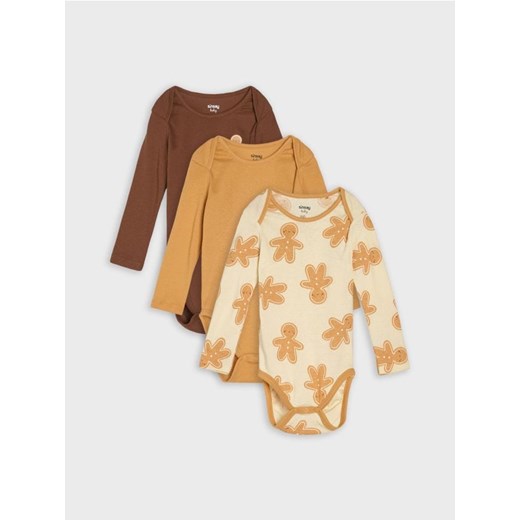 Sinsay - Bawełniane body 3 pack - kremowy ze sklepu Sinsay w kategorii Body niemowlęce - zdjęcie 186674244