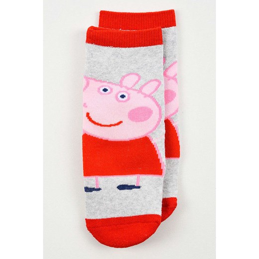 Peppa Pig Skarpety antypoślizgowe &quot;Świnka Peppa&quot; w kolorze szaro-czerwonym ze sklepu Limango Polska w kategorii Skarpetki dziecięce - zdjęcie 186675954
