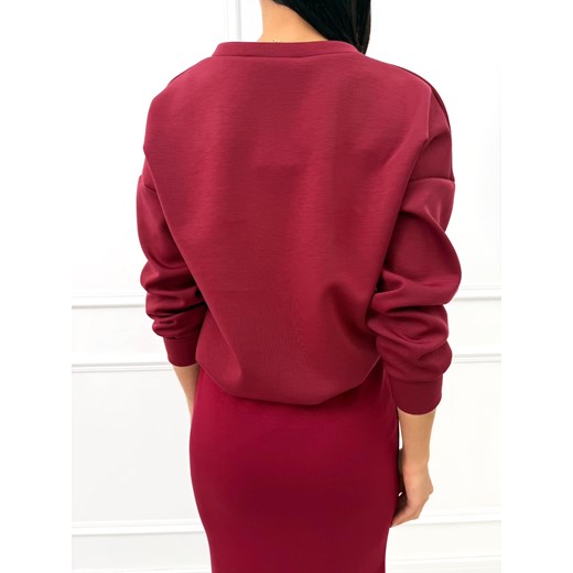 Bordowa Bluza z Dekoltem V Modnakiecka.pl 46 ModnaKiecka.pl