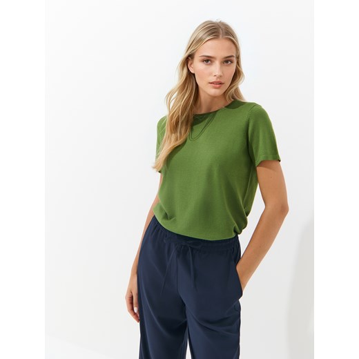 Mohito - Zielony sweter z wiskozą - oliwkowy Mohito L Mohito