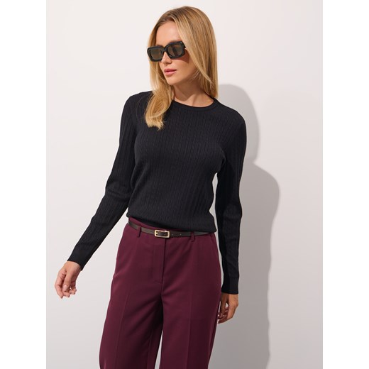 Mohito - Czarny sweter basic z wiskozą - czarny ze sklepu Mohito w kategorii Swetry damskie - zdjęcie 186676904