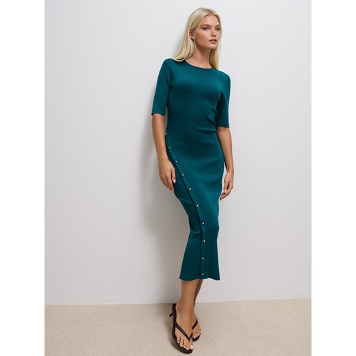 Mohito - Swetrowa sukienka midi - zielony ze sklepu Mohito w kategorii Sukienki - zdjęcie 186676931