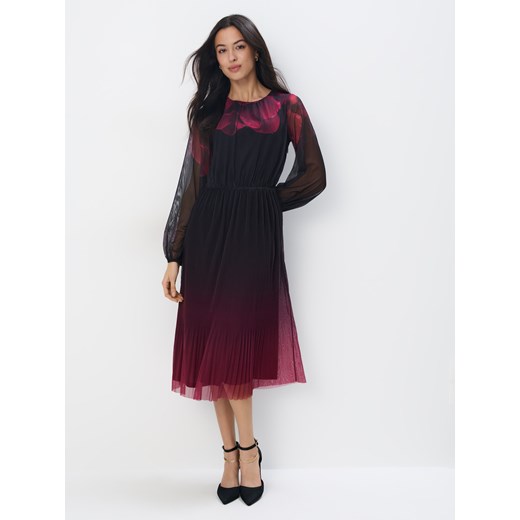 Mohito - Sukienka midi z dzianiny mesh - czerwony ze sklepu Mohito w kategorii Sukienki - zdjęcie 186677210