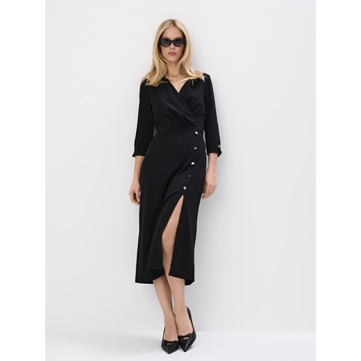 Mohito - Wieczorowa czarna sukienka midi - czarny ze sklepu Mohito w kategorii Sukienki - zdjęcie 186677240