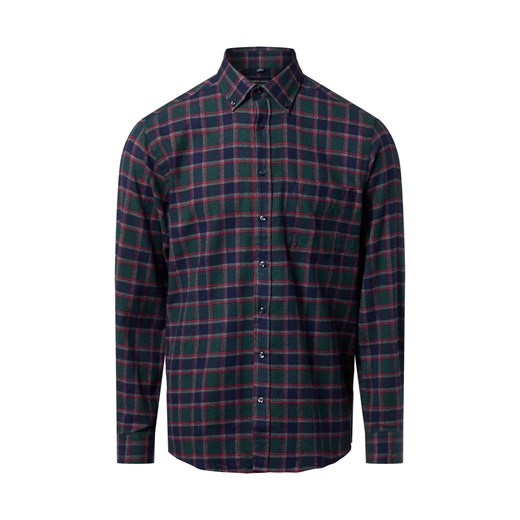 Andrew James Męska koszula flanelowa Mężczyźni Regular Fit Bawełna zielony w kratkę ze sklepu vangraaf w kategorii Koszule męskie - zdjęcie 186677280