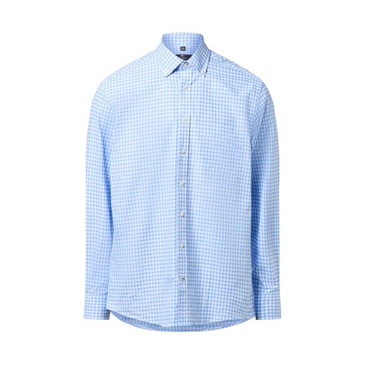 Nils Sundström Męska koszula casual Mężczyźni Regular Fit Bawełna jasnoniebieski w kratkę ze sklepu vangraaf w kategorii Koszule męskie - zdjęcie 186677282