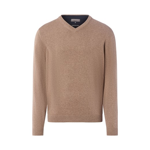 Finshley & Harding Sweter z zawartością kaszmiru Mężczyźni Bawełna brązowy marmurkowy ze sklepu vangraaf w kategorii Swetry męskie - zdjęcie 186677300