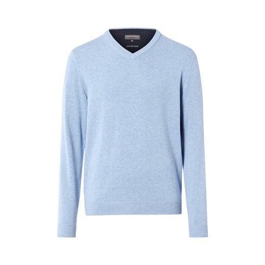 Finshley & Harding Sweter z zawartością kaszmiru Mężczyźni Bawełna jasnoniebieski marmurkowy ze sklepu vangraaf w kategorii Swetry męskie - zdjęcie 186677304