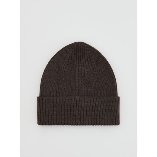 Reserved - Czapka beanie z wiskozą - ciemnobrązowy ze sklepu Reserved w kategorii Czapki zimowe męskie - zdjęcie 186677531