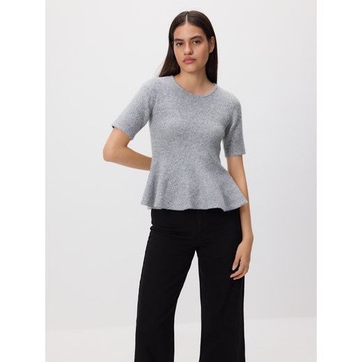 Reserved - Sweter z baskinką - szary ze sklepu Reserved w kategorii Swetry damskie - zdjęcie 186677653