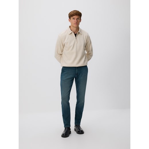 Reserved - Jeansy slim fit z efektem sprania - indigo jeans ze sklepu Reserved w kategorii Jeansy męskie - zdjęcie 186677743