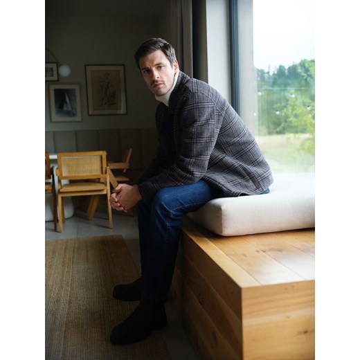 Reserved - Jeansy slim z efektem sprania - granatowy ze sklepu Reserved w kategorii Jeansy męskie - zdjęcie 186677760