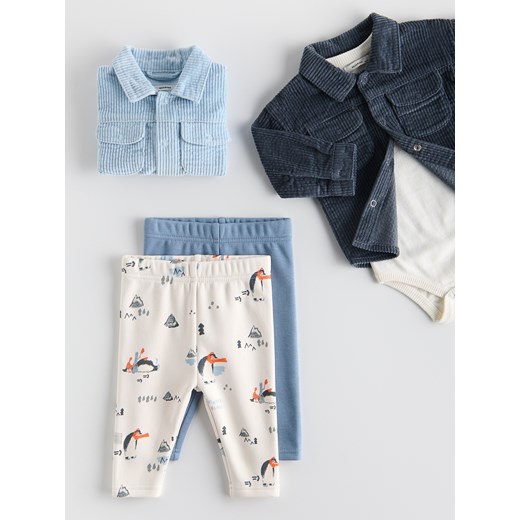 Reserved - Strukturalne spodnie 2 pack - niebieski ze sklepu Reserved w kategorii Spodnie i półśpiochy - zdjęcie 186678141